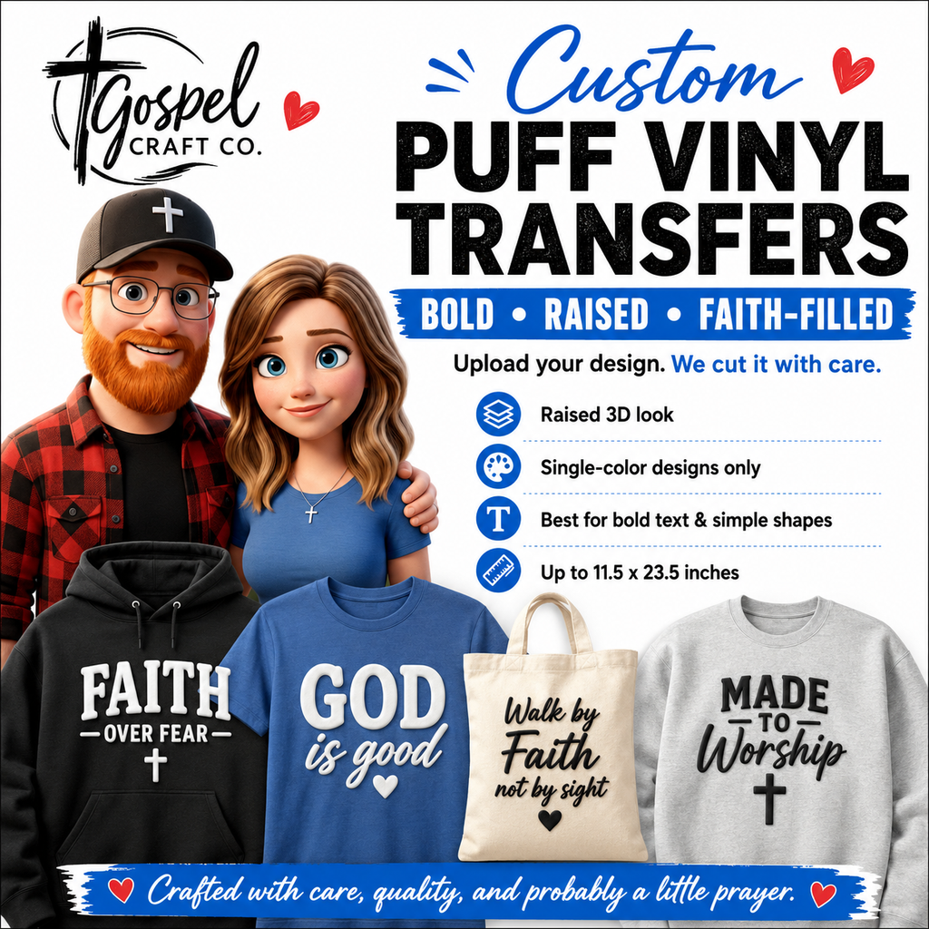 Custom Puff Vinyl Transfers