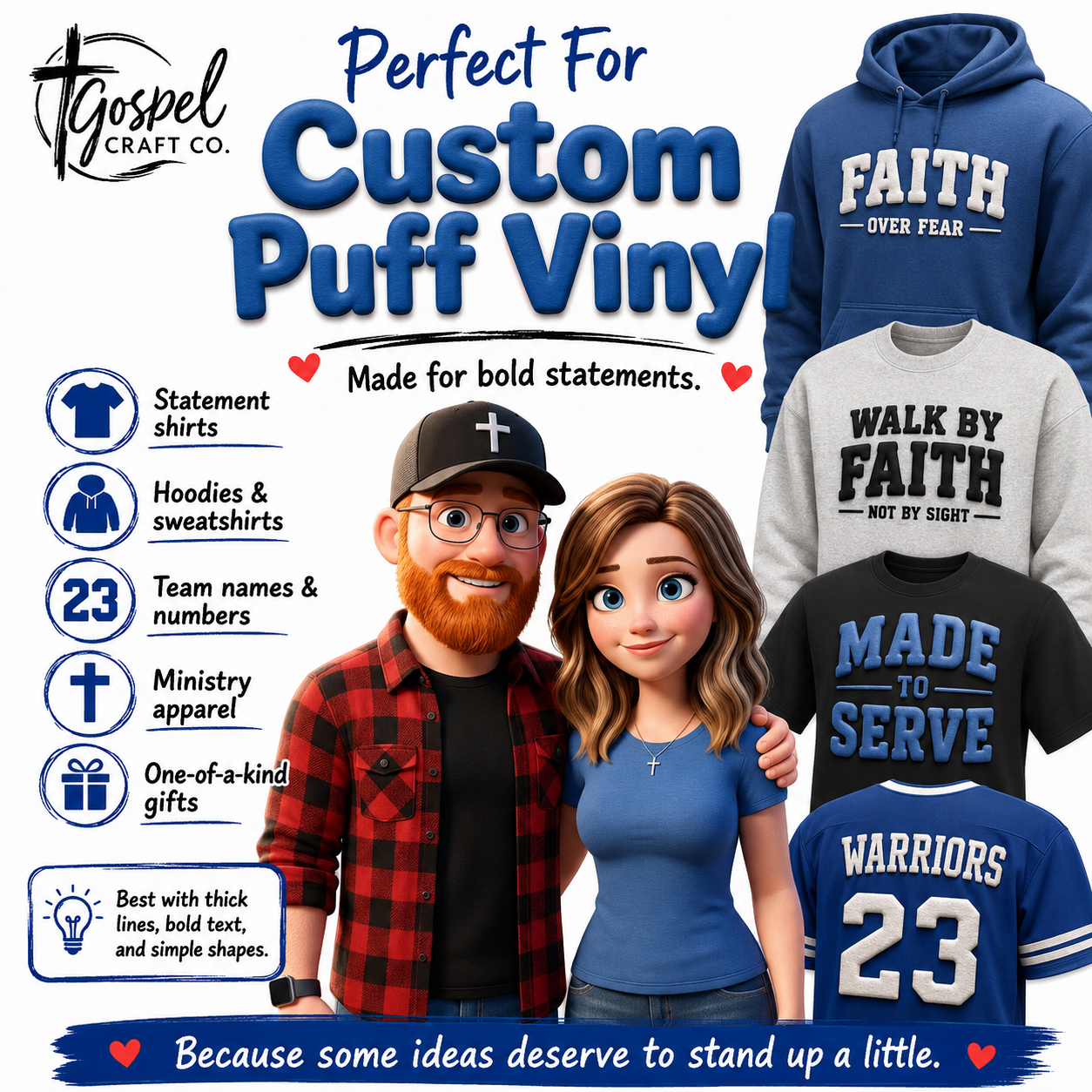 Custom Puff Vinyl Transfers
